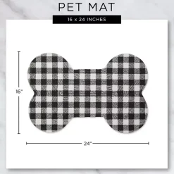 Kirklands Home Gray Woof Bone Pet Bowl Mat Hot