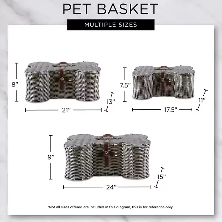 Baskets & Boxes>Kirklands Home Woven Bone Shaped Basket, 17 in. Gray