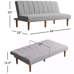 Kirklands Home Woven Channel Convertible Sofa Gray Best