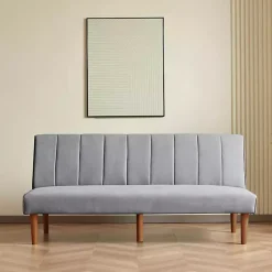 Kirklands Home Woven Channel Convertible Sofa Gray Best