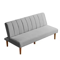 Kirklands Home Woven Channel Convertible Sofa Gray Best