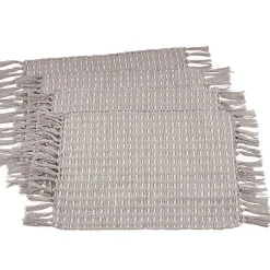 Kirklands Home Woven Dashed Placemats, Set of 4 Gray Hot