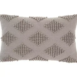 Pillows>Kirklands Home Woven Diamonds Lumbar Pillow Gray