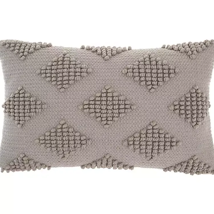 Pillows>Kirklands Home Woven Diamonds Lumbar Pillow Gray
