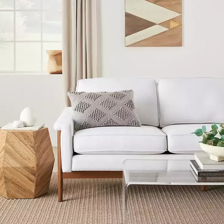 Pillows>Kirklands Home Woven Diamonds Lumbar Pillow Gray