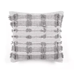 Pillows>Kirklands Home Woven Frill Pillow Gray