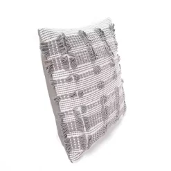 Pillows>Kirklands Home Woven Frill Pillow Gray