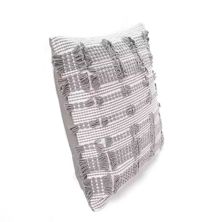 Pillows>Kirklands Home Woven Frill Pillow Gray