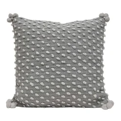 Kirklands Home Woven Knots Outdoor Pillow Gray New