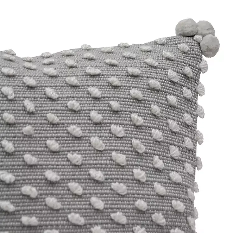 Kirklands Home Woven Knots Outdoor Pillow Gray New