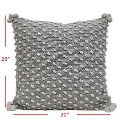 Kirklands Home Woven Knots Outdoor Pillow Gray New