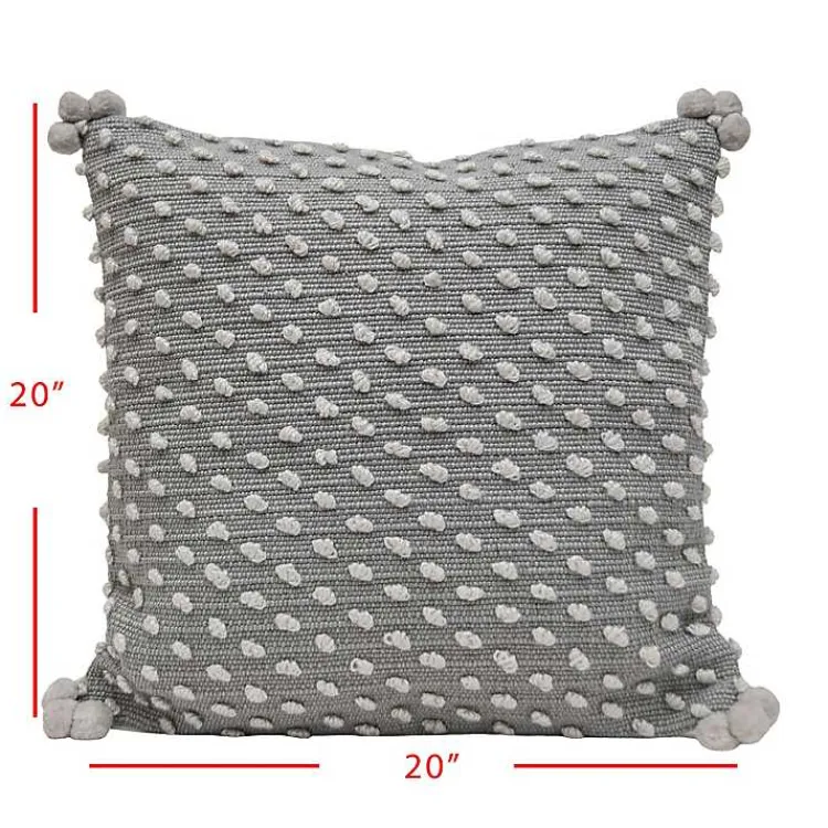 Kirklands Home Woven Knots Outdoor Pillow Gray New
