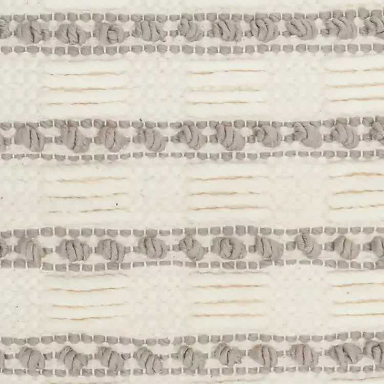 Pillows>Kirklands Home Woven Knotted Stripes Throw Pillow Gray
