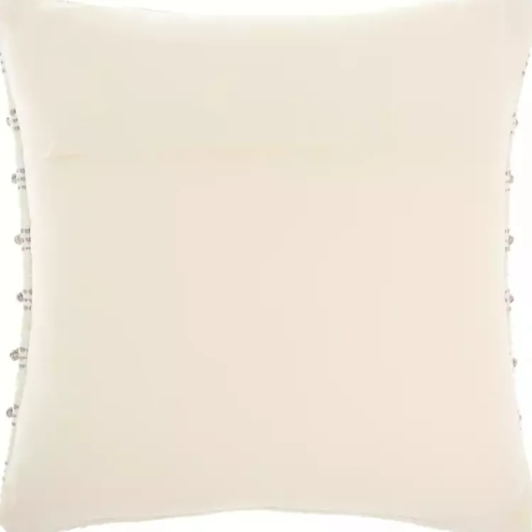 Pillows>Kirklands Home Woven Knotted Stripes Throw Pillow Gray