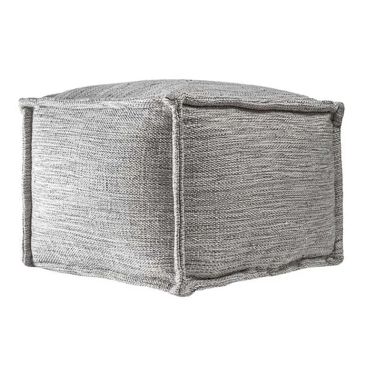 Kirklands Home Woven Outdoor Pouf Gray Sale