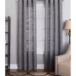 Kirklands Home Woven Single Curtain Panel, 84 in. Gray Online
