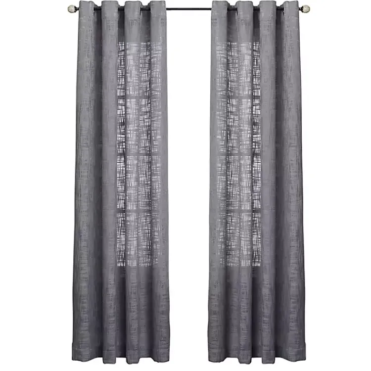 Kirklands Home Woven Single Curtain Panel, 84 in. Gray Online