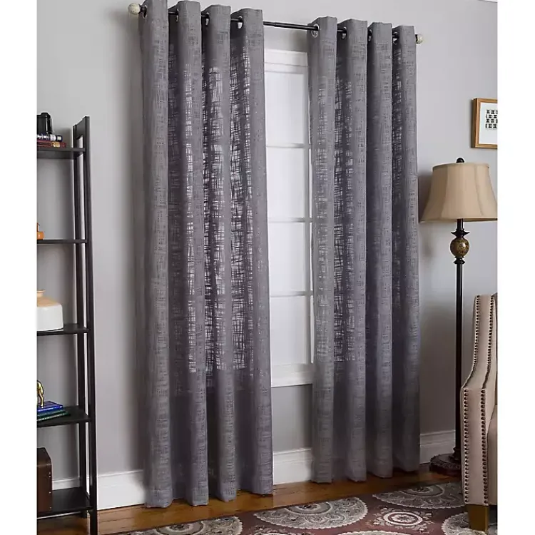 Kirklands Home Woven Single Curtain Panel, 84 in. Gray Online