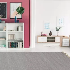 Kirklands Home Woven Wool and Jute Area Rug, 7x10 Gray New
