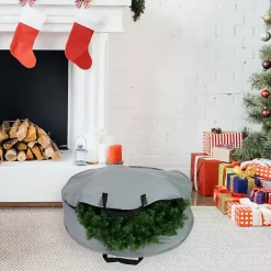 Seasonal Storage>Kirklands Home Wreath Storage Bag, 30 in. Gray