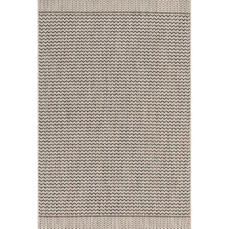 Kirklands Home Gray Zig Zag Stripe Outdoor Area Rug, 5x7