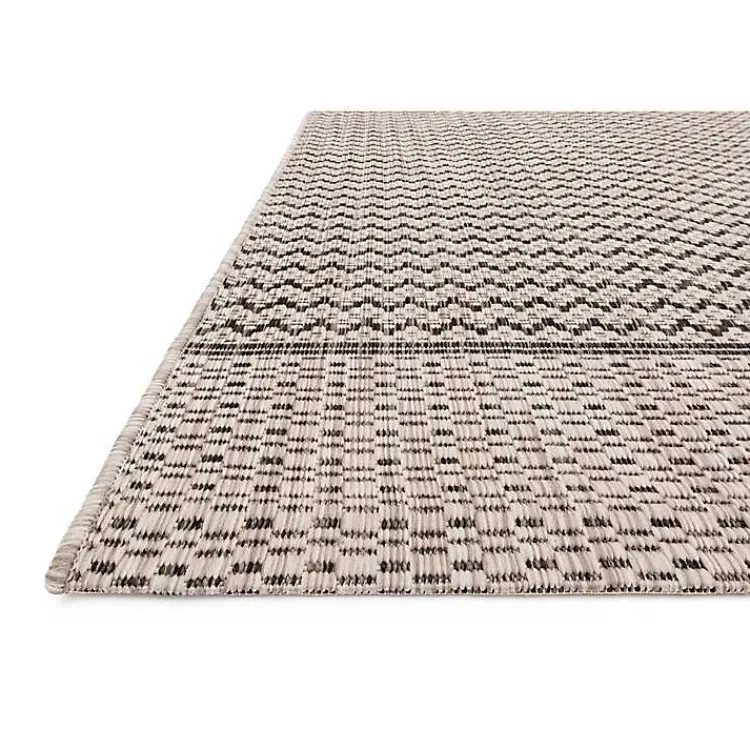 Kirklands Home Gray Zig Zag Stripe Outdoor Area Rug, 5x7