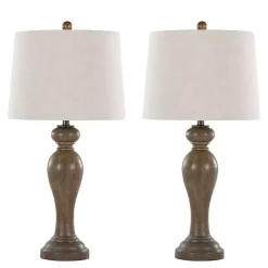 Kirklands Home Gray-Brown Spindle Table Lamps, Set of 2 Tan Discount