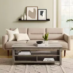 Kirklands Home wash Grooved Side Panel Coffee Table Gray Discount
