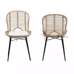 Kirklands Home Graywash Rattan Brenna Dining Chairs, Set of 2 Hot