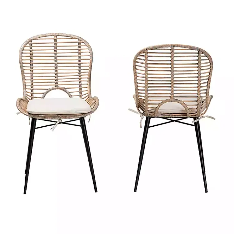 Kirklands Home Graywash Rattan Brenna Dining Chairs, Set of 2 Hot
