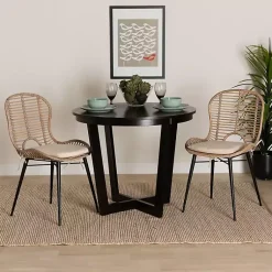 Kirklands Home Graywash Rattan Brenna Dining Chairs, Set of 2 Hot