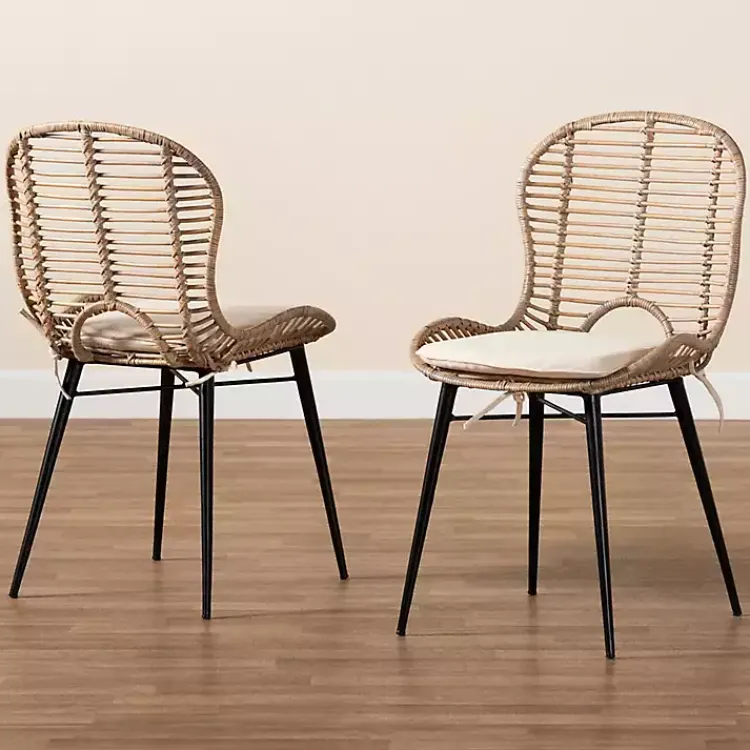 Kirklands Home Graywash Rattan Brenna Dining Chairs, Set of 2 Hot