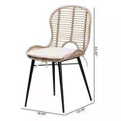 Kirklands Home Graywash Rattan Brenna Dining Chairs, Set of 2 Hot