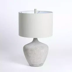 Kirklands Home wash Ribbed Urn Table Lamp Gray