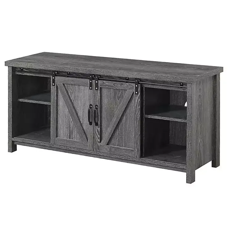 Kirklands Home wash Russ Barn Door Media Cabinet Gray Clearance