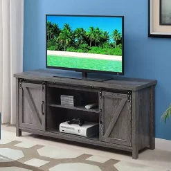 Kirklands Home wash Russ Barn Door Media Cabinet Gray Clearance