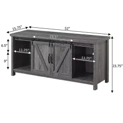 Kirklands Home wash Russ Barn Door Media Cabinet Gray Clearance