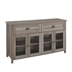 Kirklands Home wash Rustic Glass Front Sideboard Gray Clearance