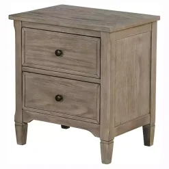 Kirklands Home Graywash Wood 2-Drawer Lyla Nightstand Brown Sale