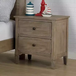 Kirklands Home Graywash Wood 2-Drawer Lyla Nightstand Brown Sale