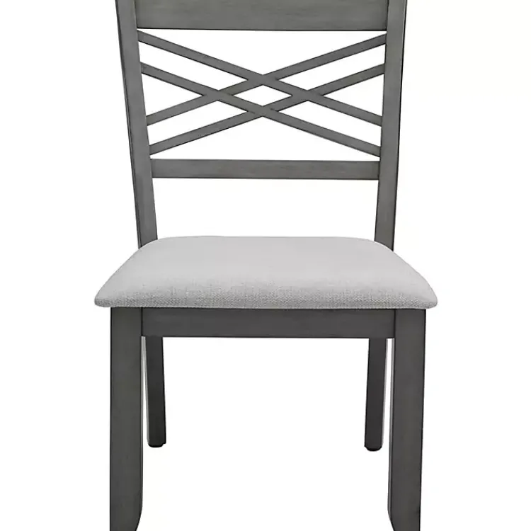 Kirklands Home Graywash Wood X-Back Dining Chairs, Set of 2 White New