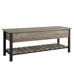 Kirklands Home washed Lift-Top Storage Bench Gray