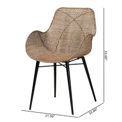 Kirklands Home Graywashed Metal Flared Dining Chairs, Set of 2 Brown