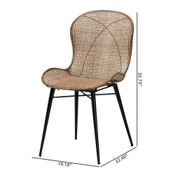 Kirklands Home Graywashed Rattan Dining Chairs, Set of 2 Brown