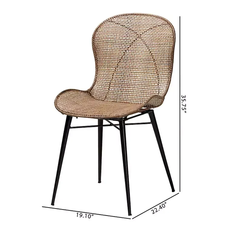 Kirklands Home Graywashed Rattan Dining Chairs, Set of 2 Brown