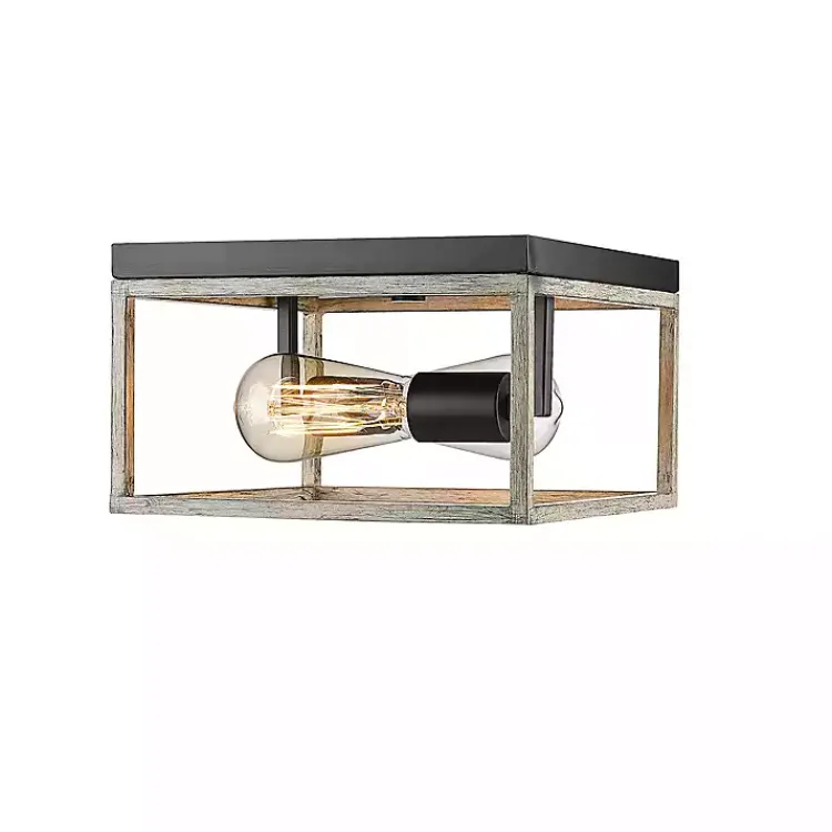 Kirklands Home Graywashed Square Flush Mount Light