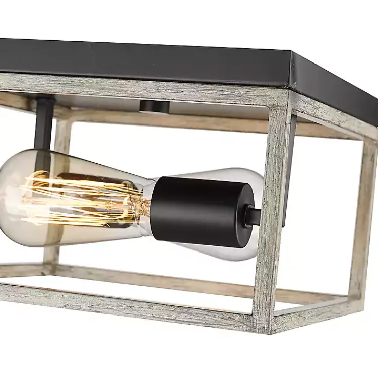 Kirklands Home Graywashed Square Flush Mount Light