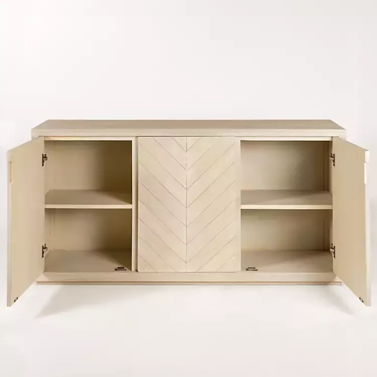 Kirklands Home Graywashed Wood Herringbone Sideboard Clearance