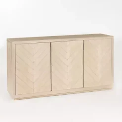 Kirklands Home Graywashed Wood Herringbone Sideboard Clearance