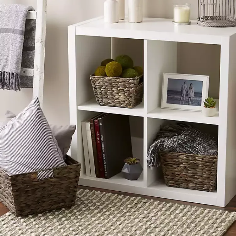 Baskets & Boxes>Kirklands Home Graywashed Woven Water Hyacinth Baskets, Set of 3